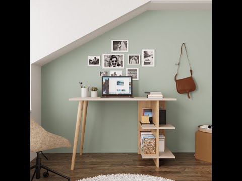 Bimossa S61 Violet Desk Oak - Light Grey & Oak - Anthracite Grey