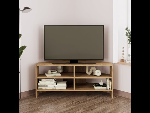 Bimossa B14 Roy Corner TV Unit for 43–48 Inch TVs, Modern Corner TV Stand Cabinet with Storage Shelves, Space Saving Media Console for Living Room, Compact Television Stand with 6 Colour Options